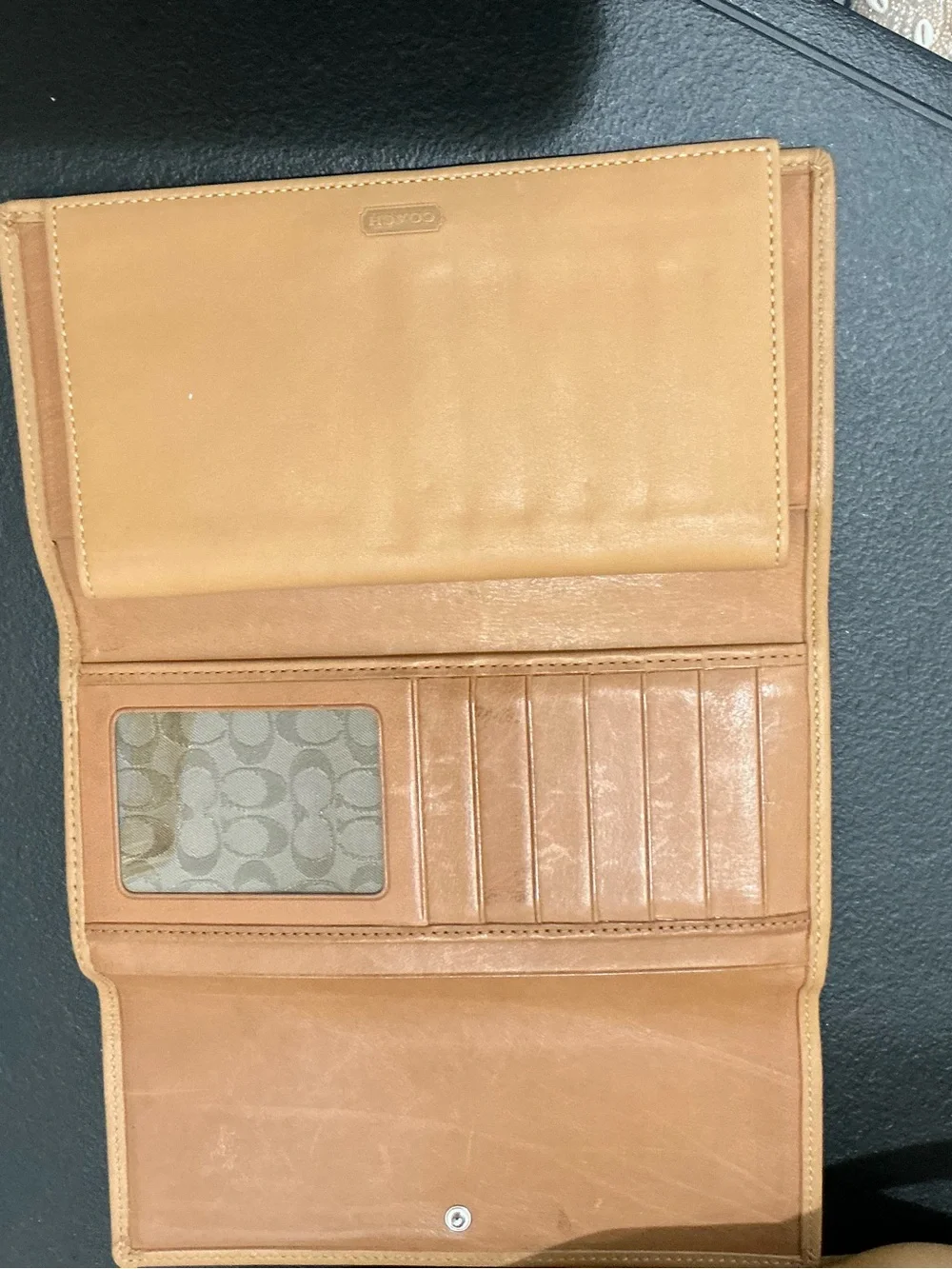 vintage Coach 5131 British tan glove leather tote bag plus matching wallet